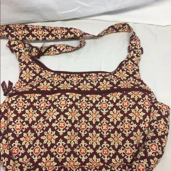 Vera Bradley Brown Floral Zip Close 2 Flap Pocket - Picture 2 of 3